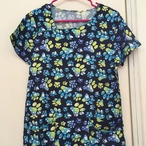 3 Printed scrub tops. Women’s small.